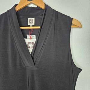 Anne Klein Sleeveless Blouse, Women's Size Large, Black